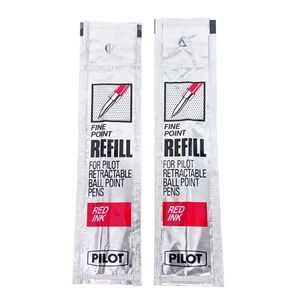 2 Pack Pilot Fine Point Red Ink Refill for Retractable Ball Point Pens 77204